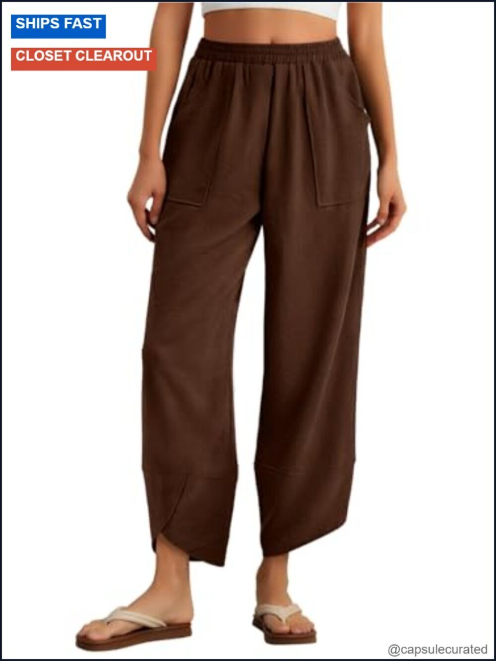 Baggy Wide Leg Palazzo Harem Pants Elastic Waisted Casual Summer Trousers